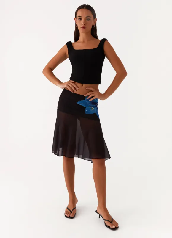 Indie Midi Skirt - Black sold by Peppermayo