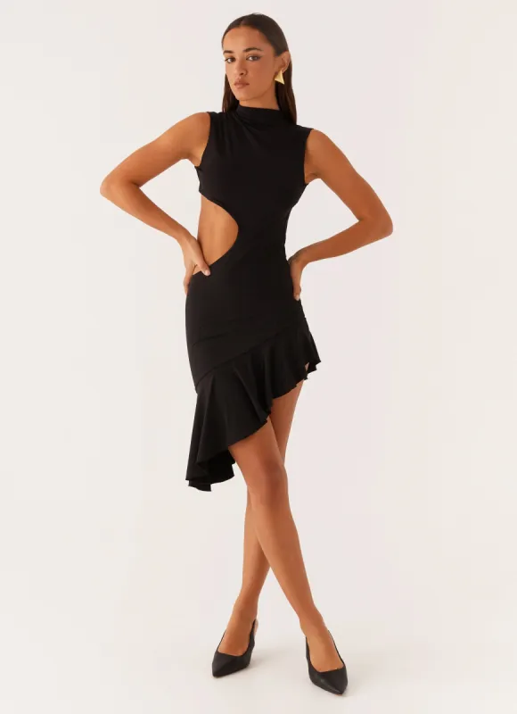 Natara Cut Out Midi Dress - Black sold by Peppermayo