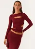 Capucine Wrap Top - Mulberry sold by Peppermayo
