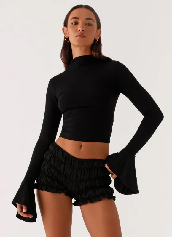 Reggie Long Sleeve Top - Black made by Peppermayo