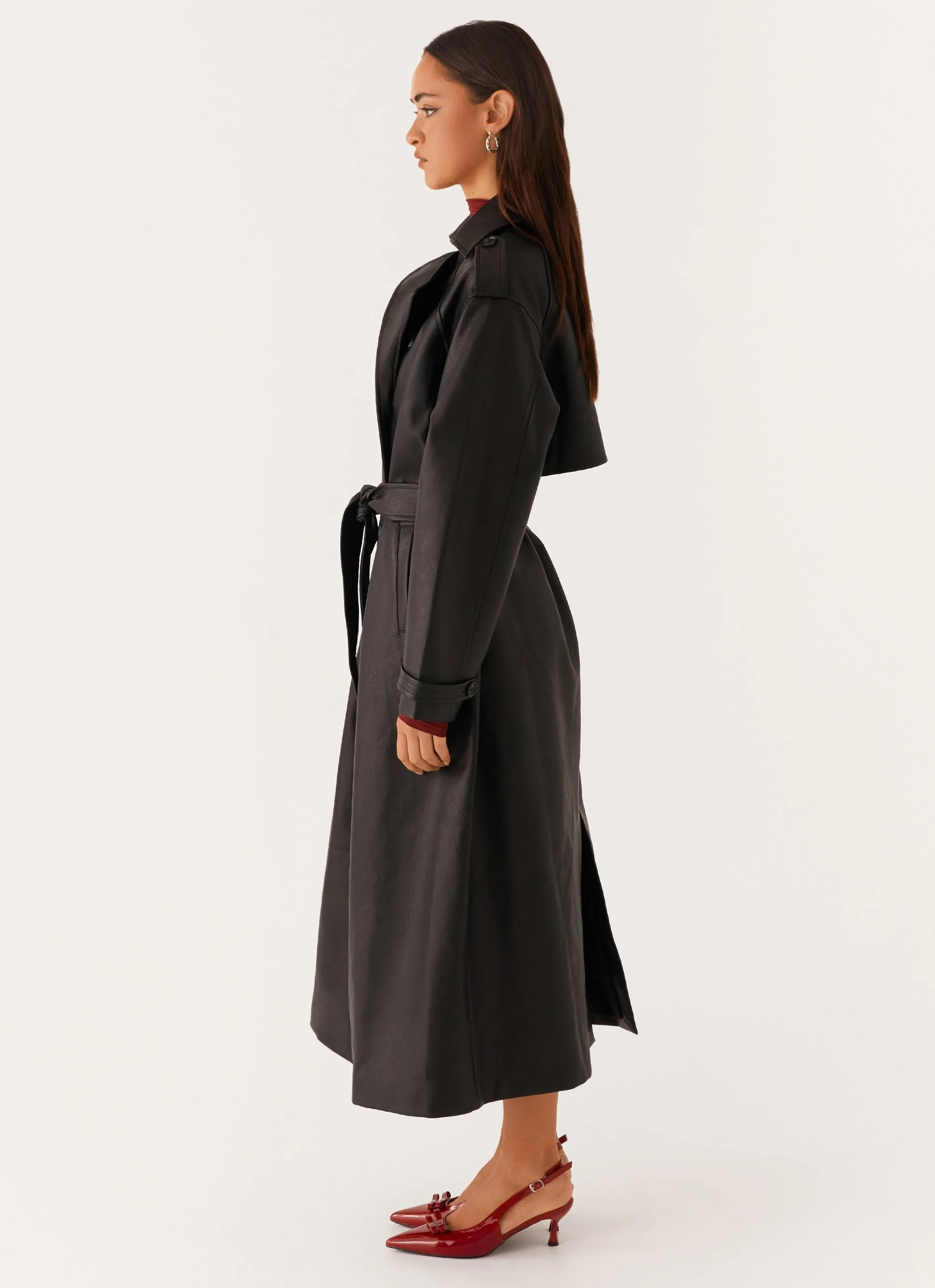 Cleveland Trench Coat - Black sold by Peppermayo product image thumbnail 3