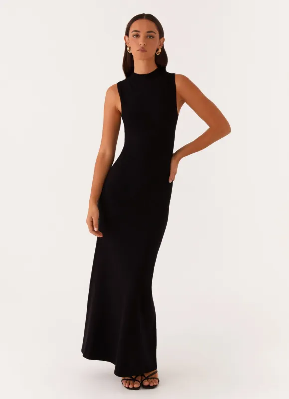 Prove It Knit Maxi Dress - Black made by Peppermayo