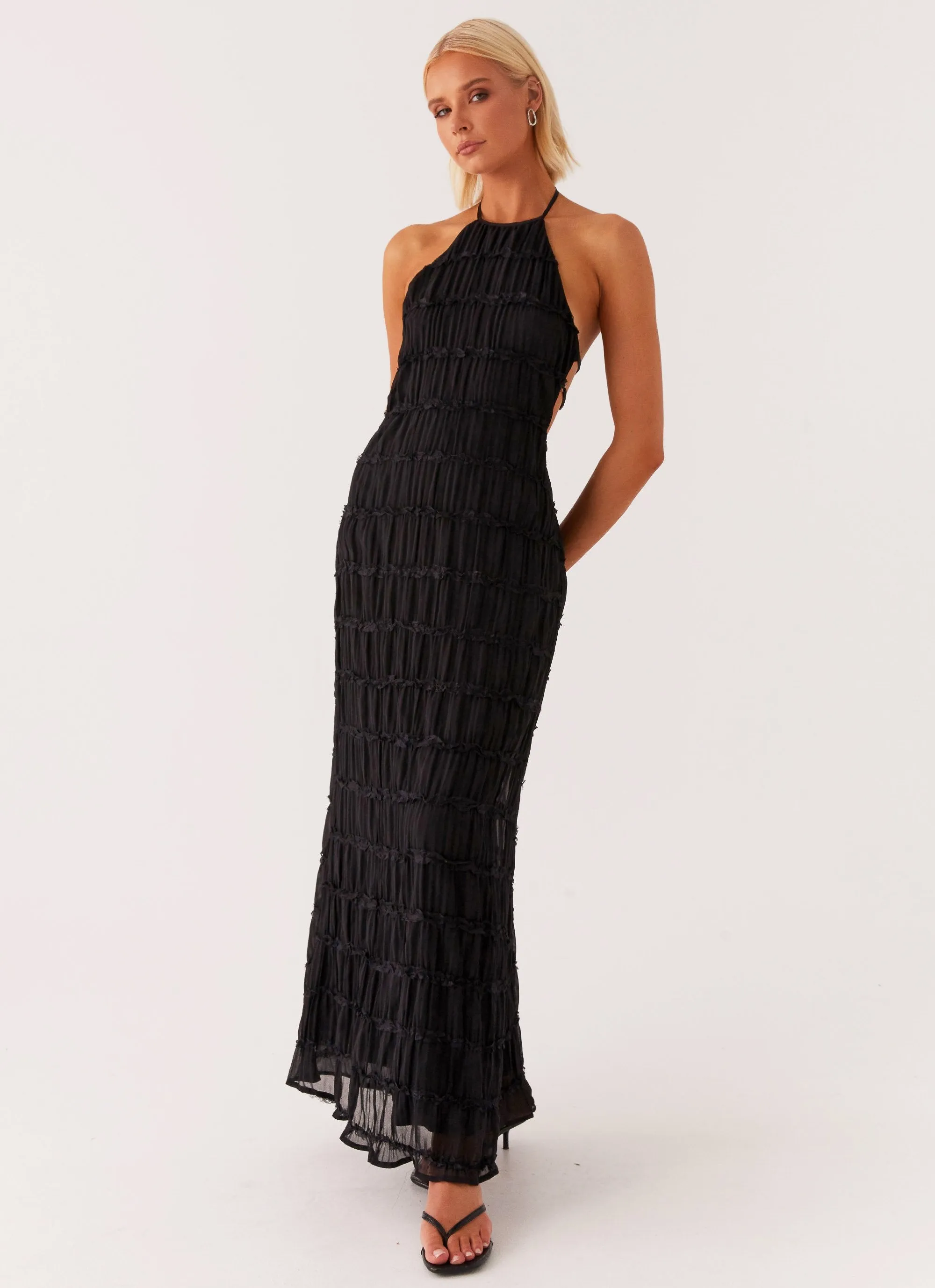 Aullie Maxi Dress - Black sold by Peppermayo