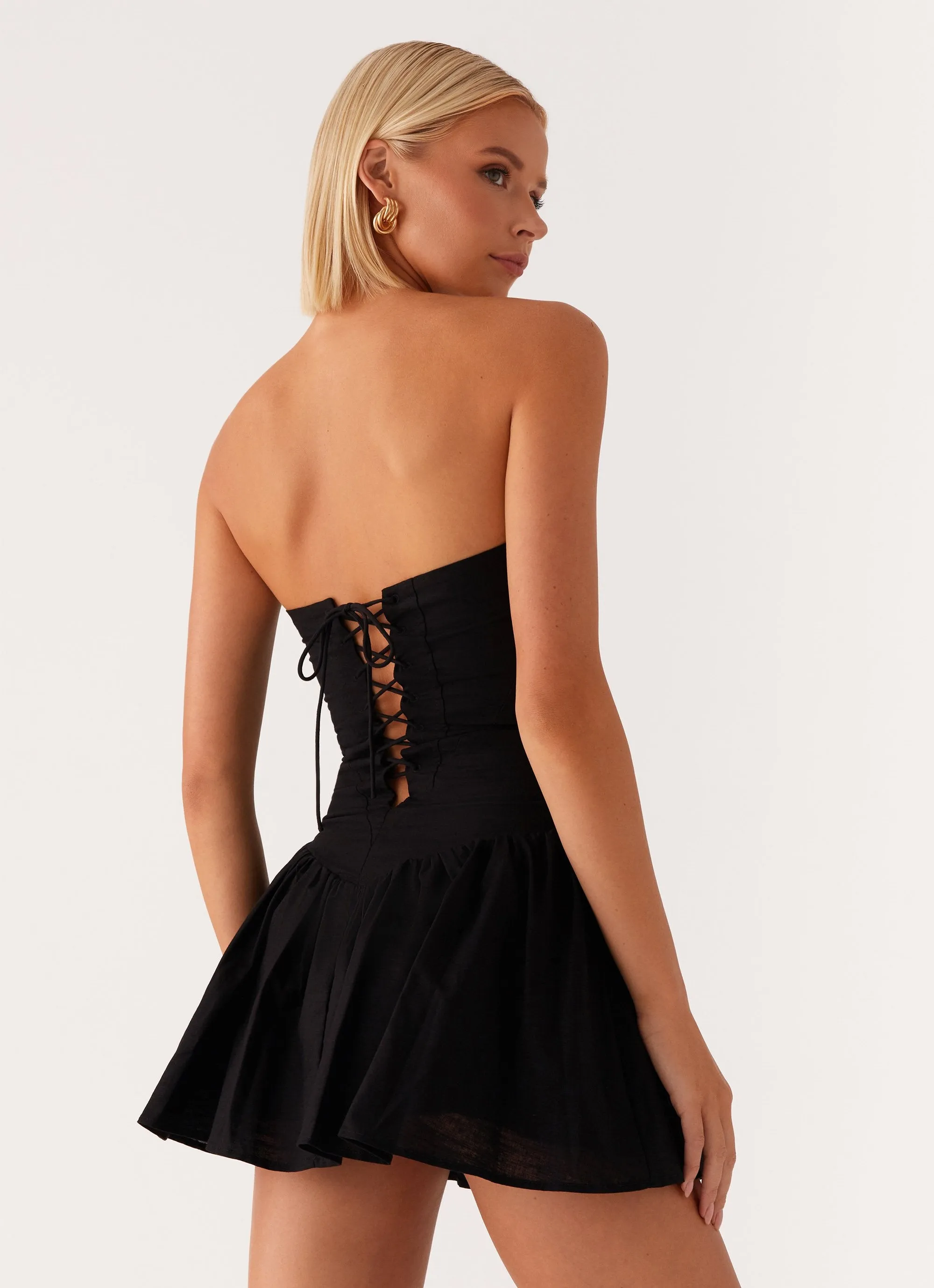 Larnie Linen Mini Dress - Black sold by Peppermayo product image thumbnail 5