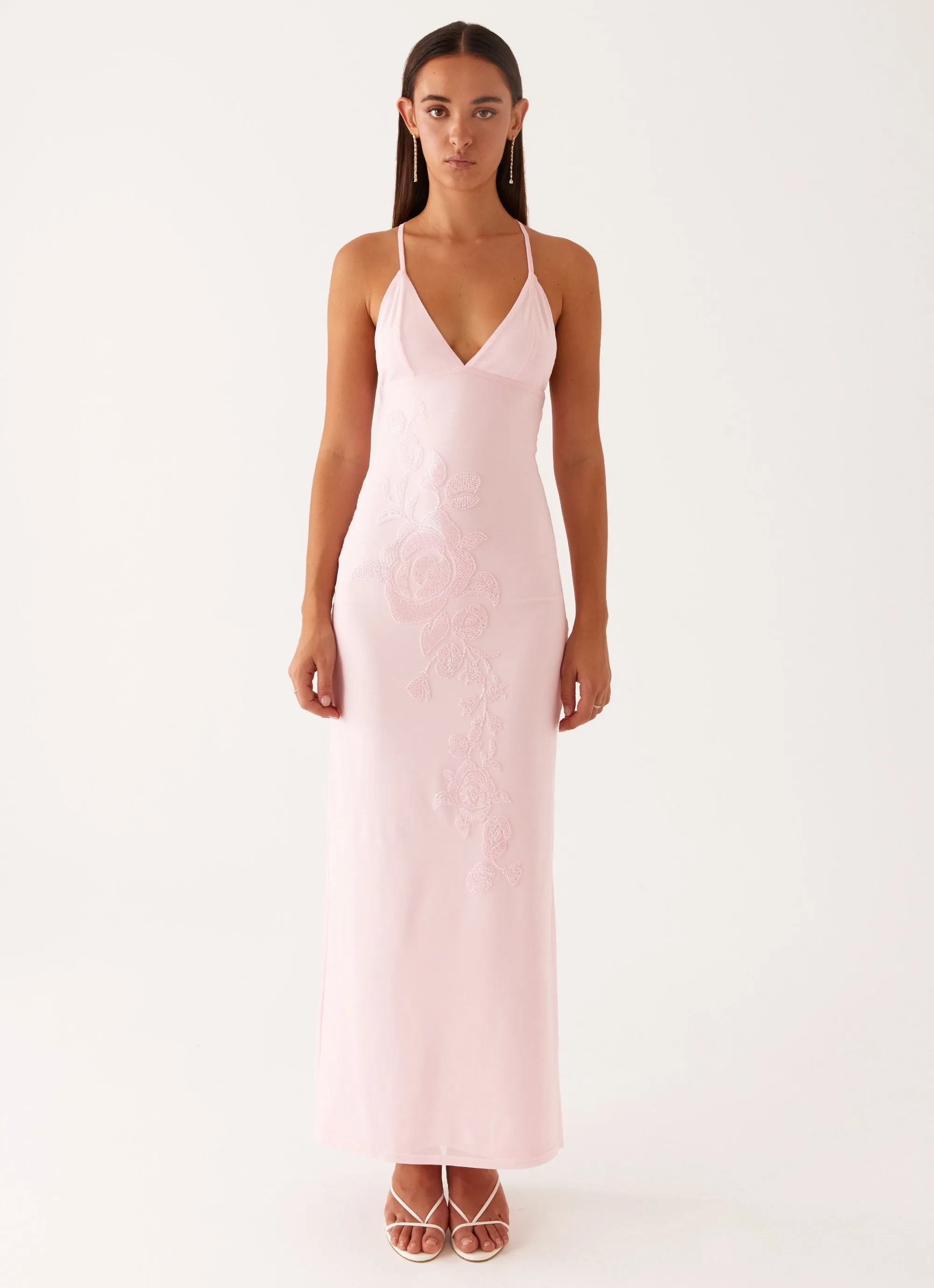 Beki Beaded Mesh Maxi Dress - Pink sold by Peppermayo product image thumbnail 3