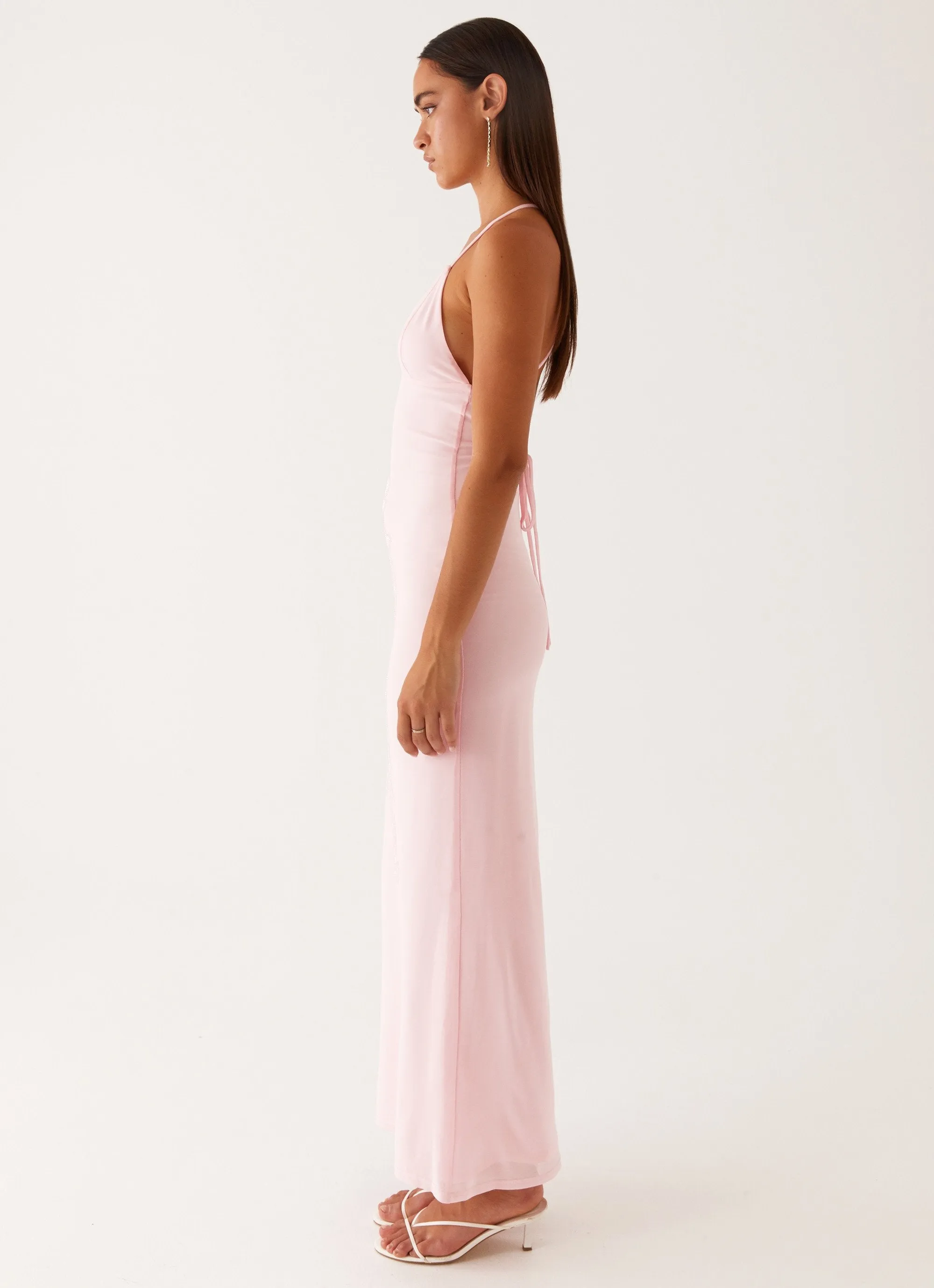 Beki Beaded Mesh Maxi Dress - Pink sold by Peppermayo product image thumbnail 4