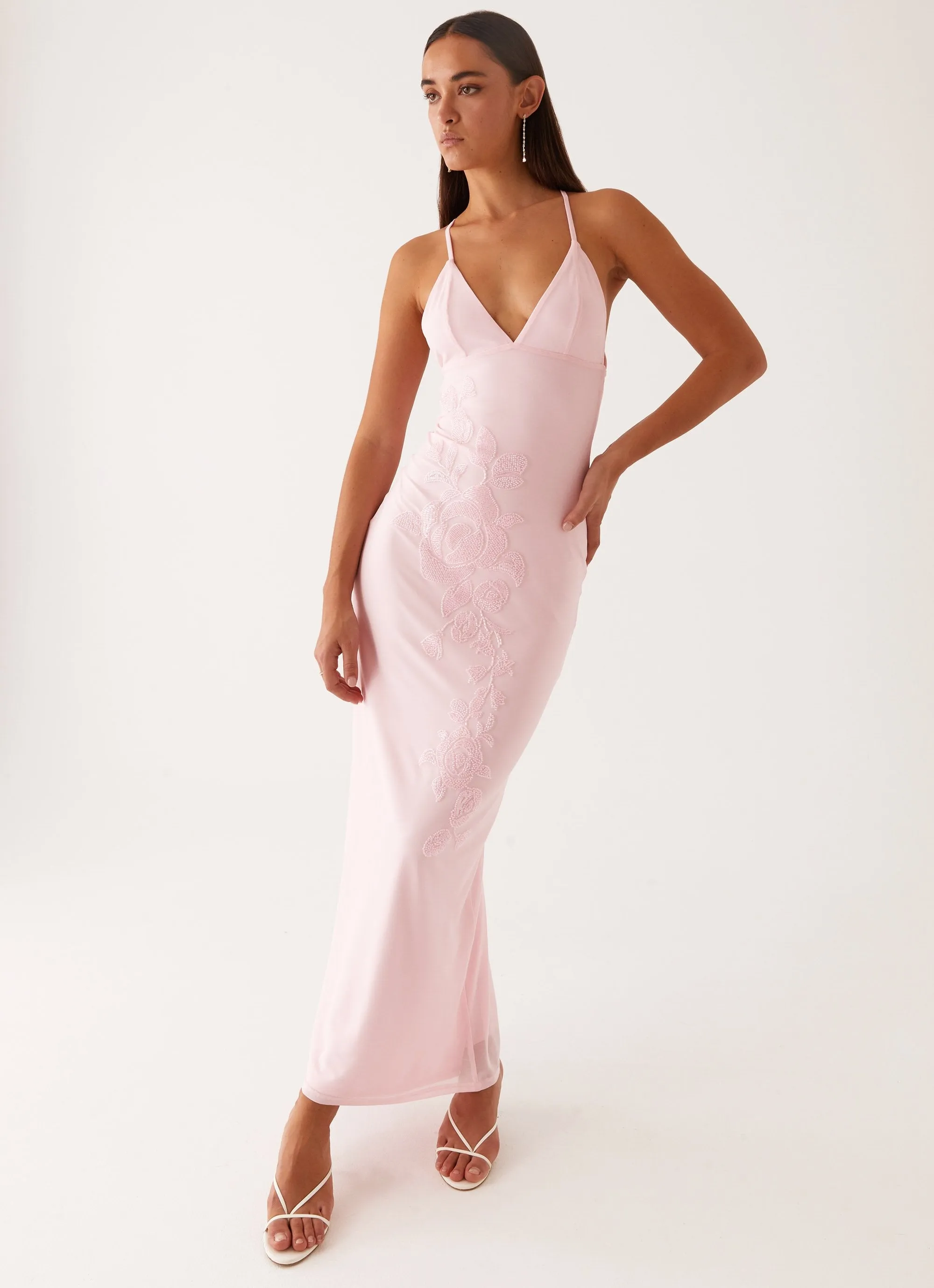 Beki Beaded Mesh Maxi Dress - Pink sold by Peppermayo product image thumbnail 5