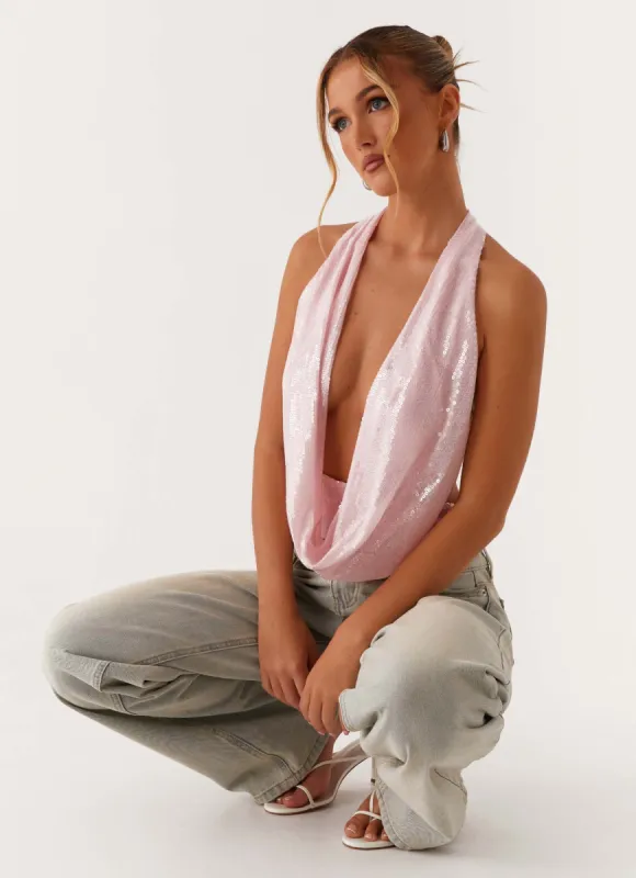 Sawyer Sequin Top - Pink Sequin sold by Peppermayo