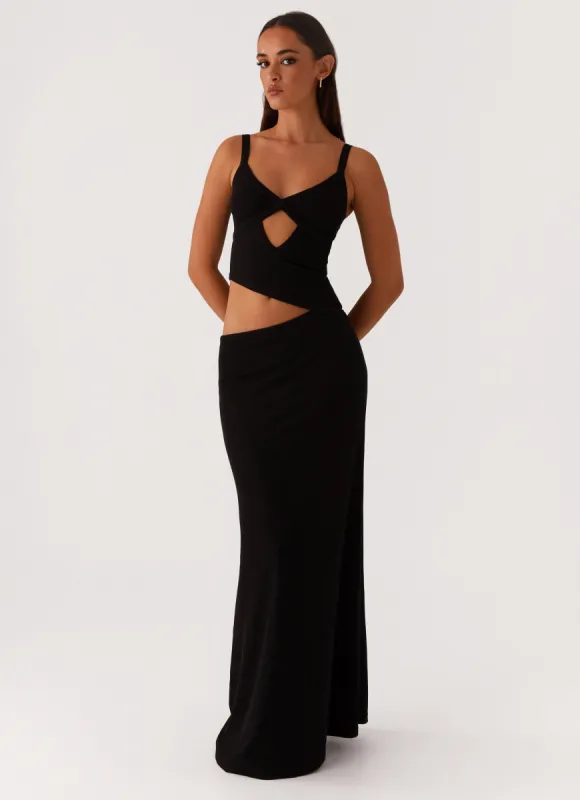 Jocelyn Maxi Dress - Black sold by Peppermayo