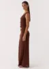 Seranella Sequin One Shoulder Maxi Dress - Chocolate sold by Peppermayo