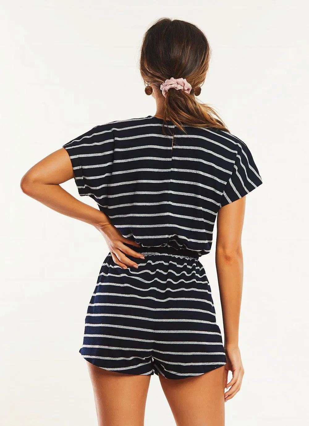 Captain Stripe Playsuit - White & Black sold by Peppermayo product image thumbnail 5