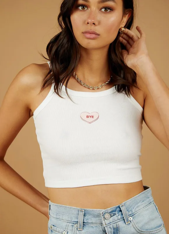 Heart Club Top - White/ Pink Heart sold by Peppermayo