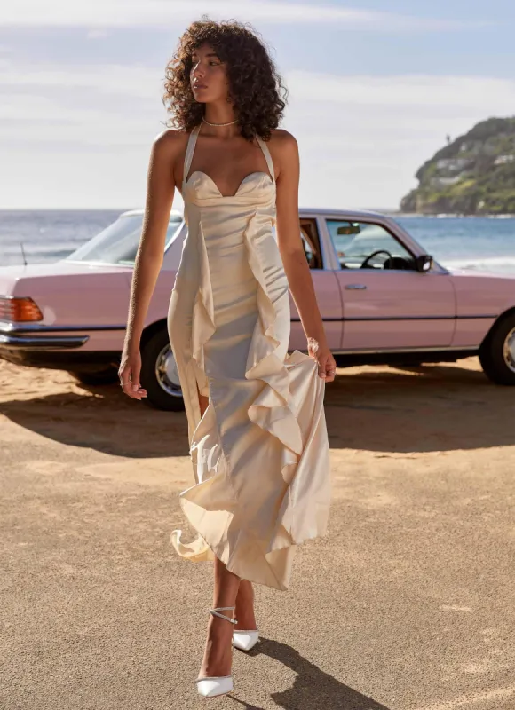 Sweet Paradise Maxi Dress - Ivory sold by Peppermayo