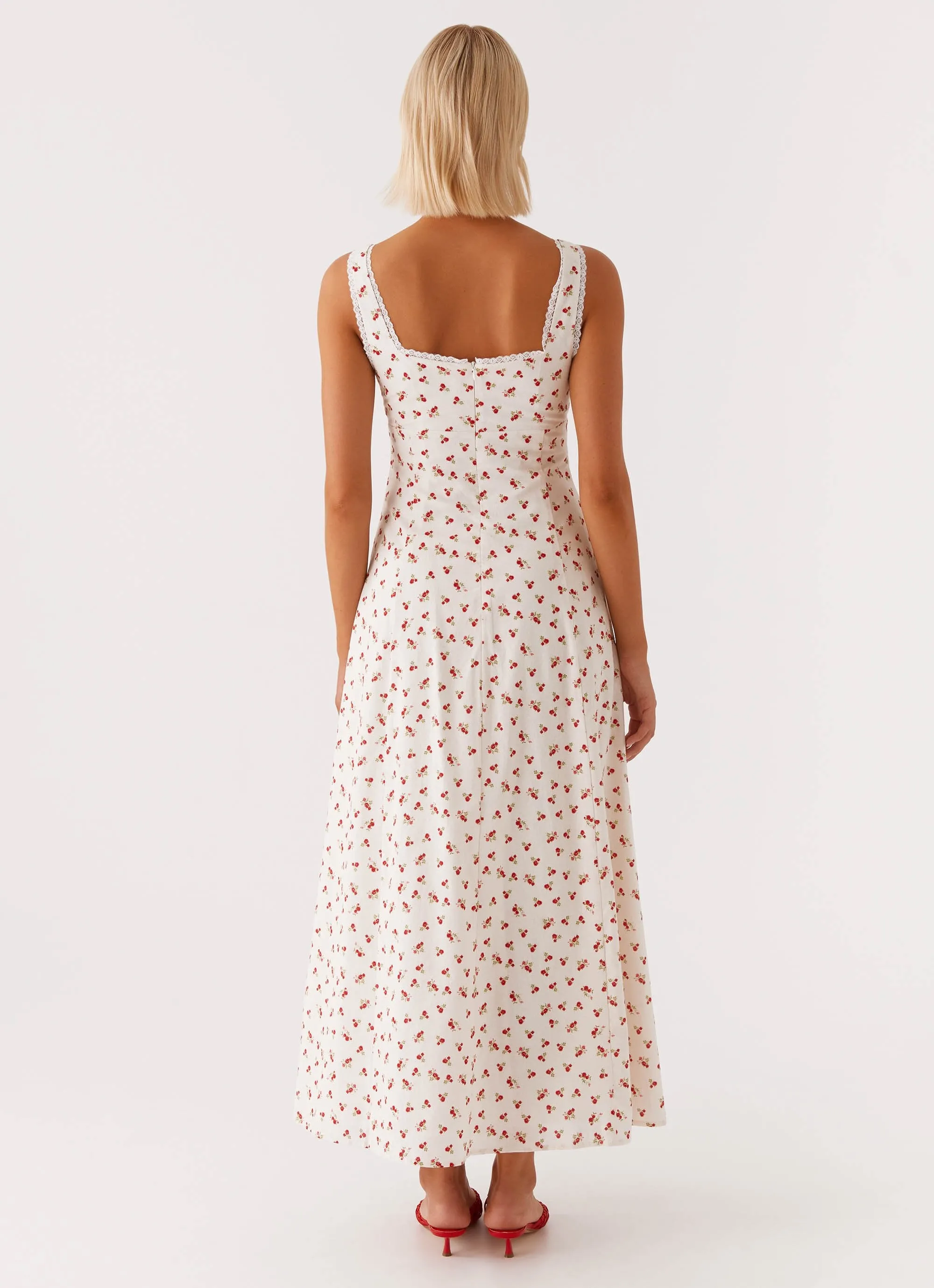 Rowena Midi Dress - Red Floral Ditsy sold by Peppermayo product image thumbnail 5