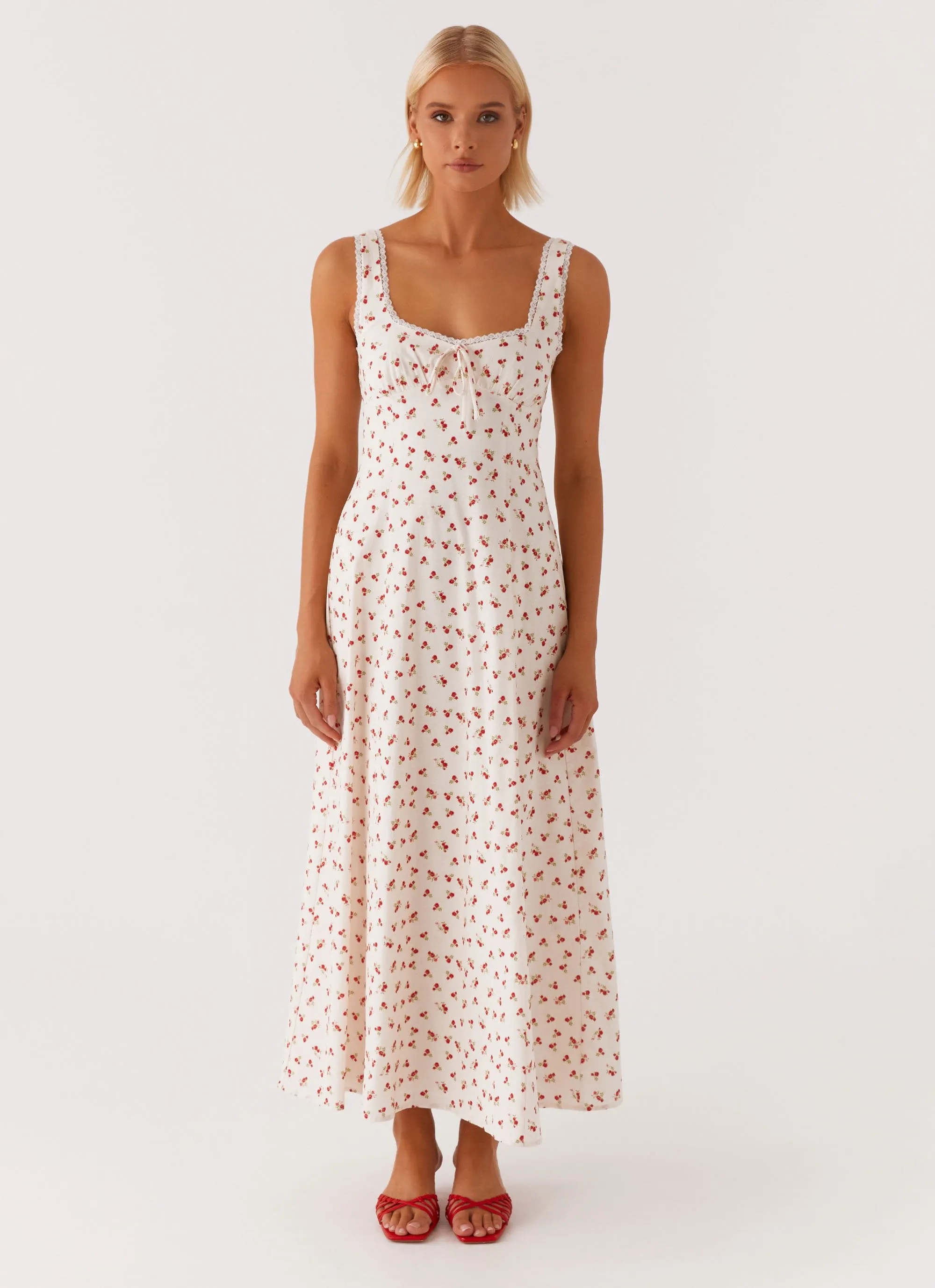 Rowena Midi Dress - Red Floral Ditsy sold by Peppermayo product image thumbnail 3