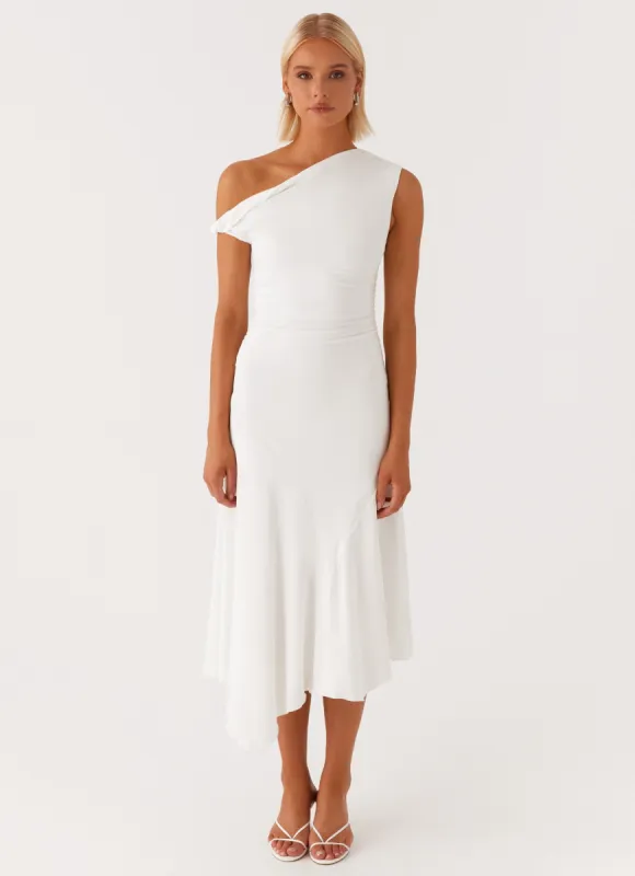Byron Midi Dress - White sold by Peppermayo