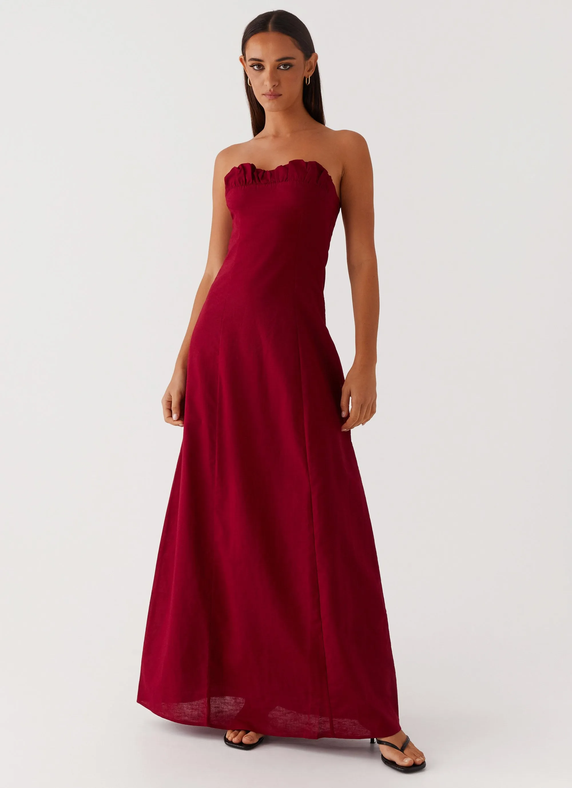Tayla Linen Maxi Dress - Red sold by Peppermayo product image thumbnail 5