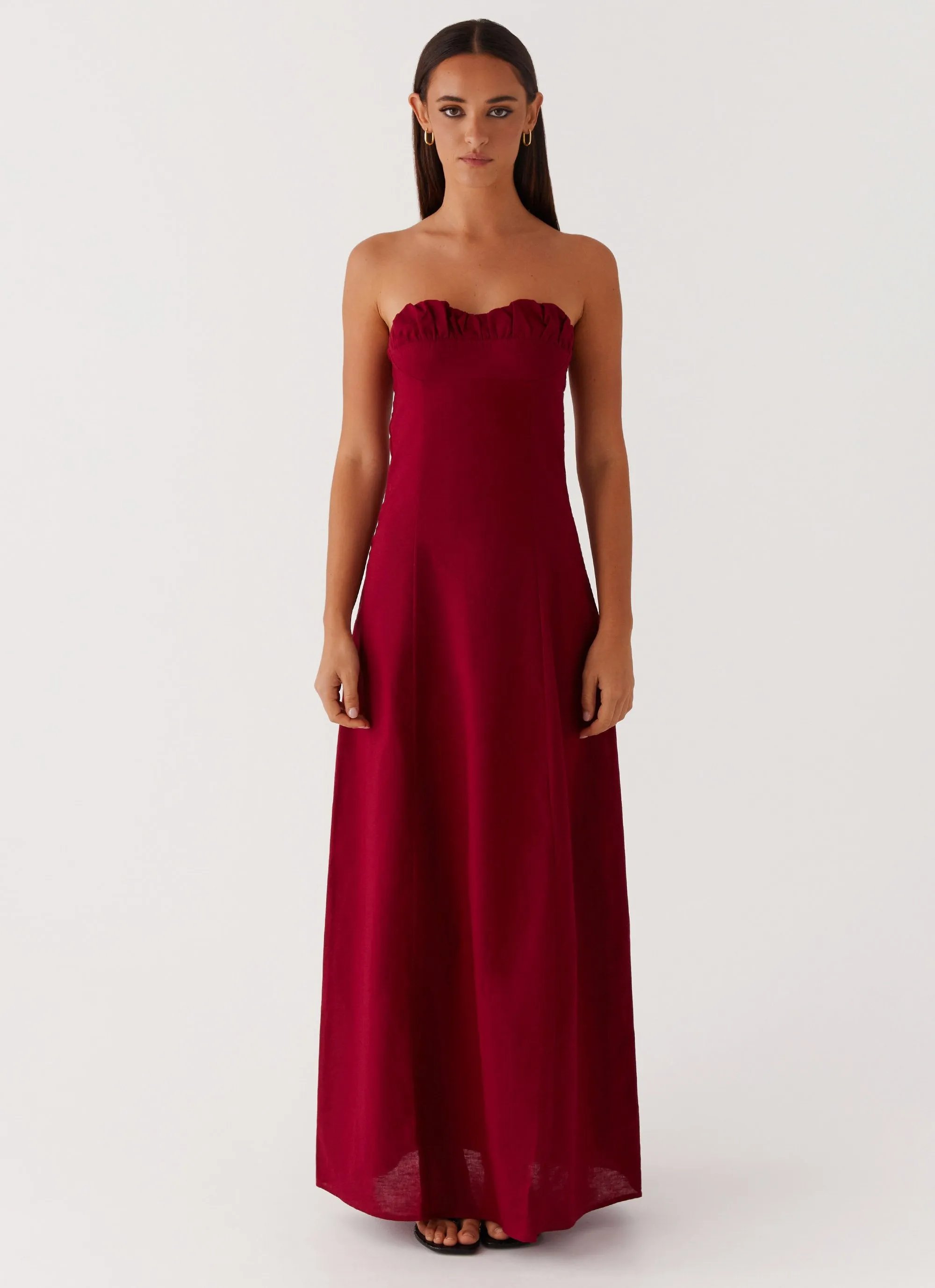 Tayla Linen Maxi Dress - Red sold by Peppermayo product image thumbnail 2
