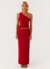 Monty One Shoulder Top - Red sold by Peppermayo