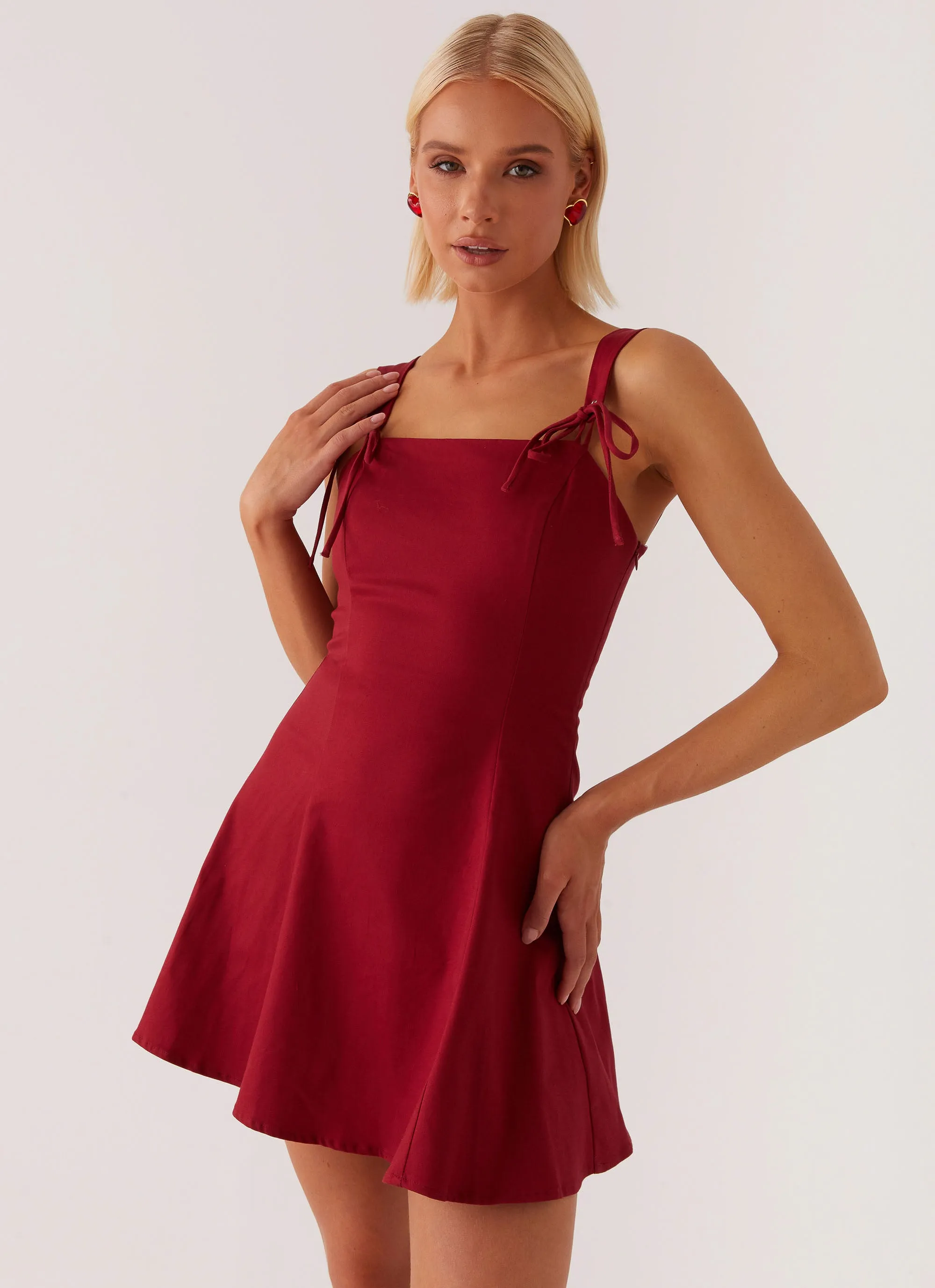 Jamaya Tie Mini Dress - Red sold by Peppermayo product image thumbnail 5