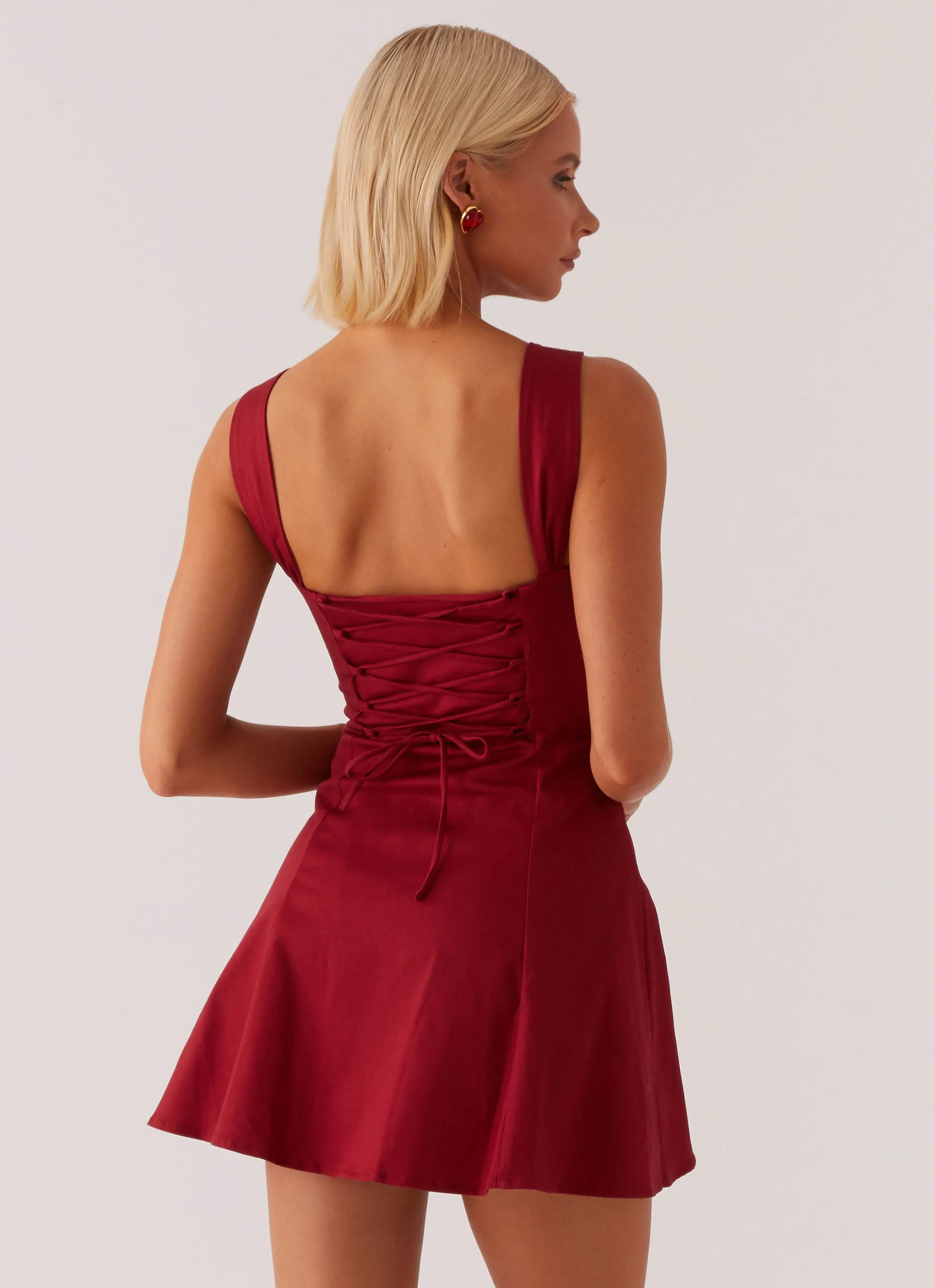 Jamaya Tie Mini Dress - Red sold by Peppermayo product image thumbnail 2