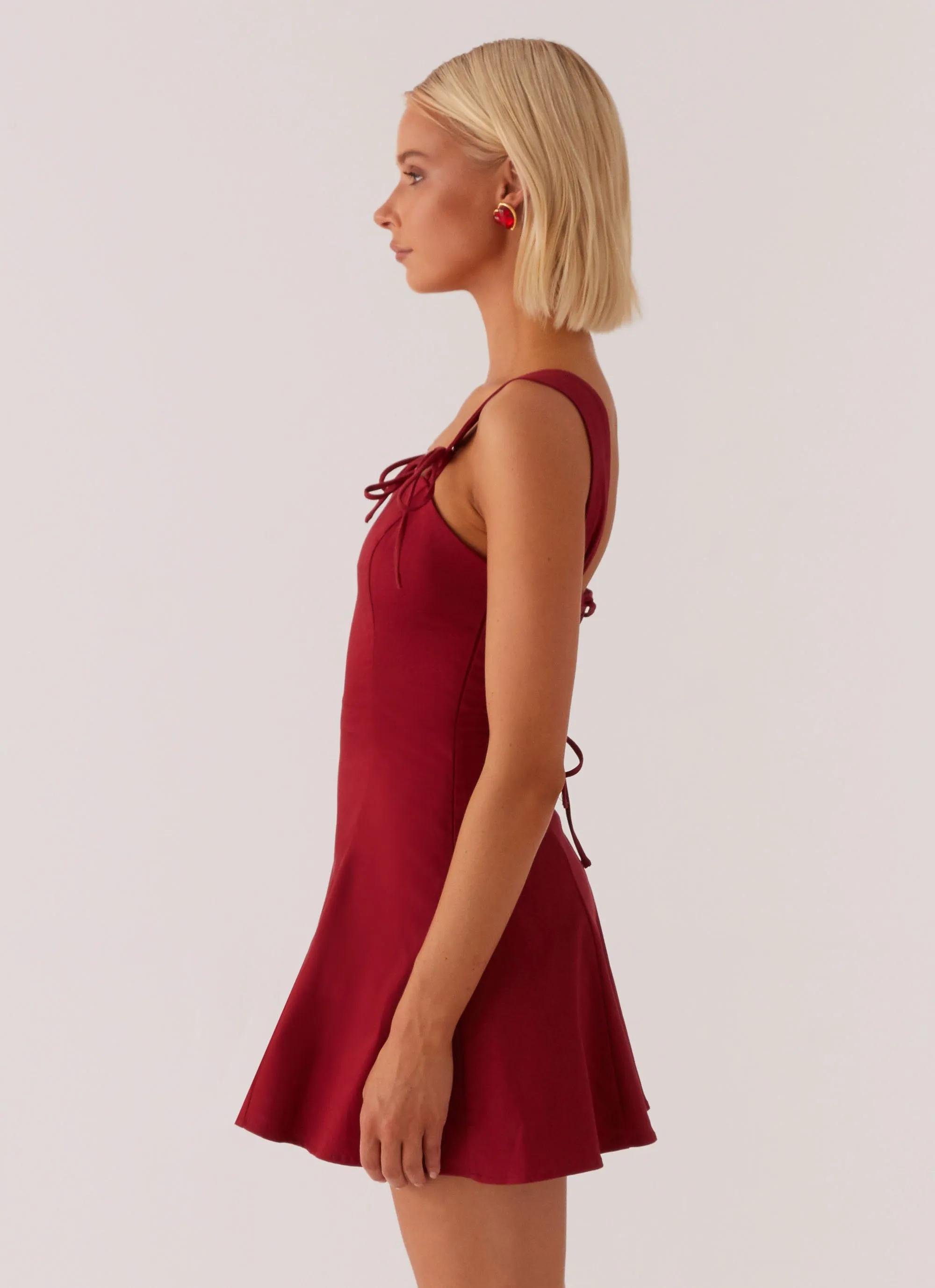 Jamaya Tie Mini Dress - Red sold by Peppermayo product image thumbnail 4
