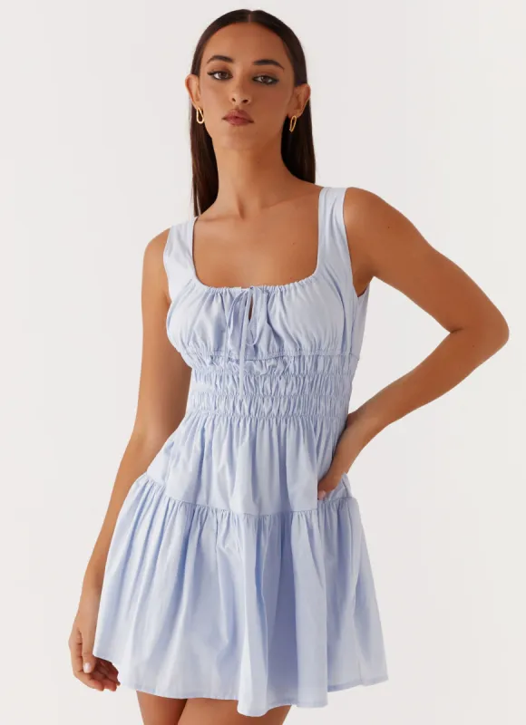 Addison Mini Dress - Blue sold by Peppermayo