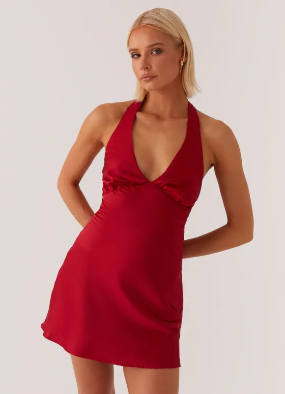 Heavy Hearted Mini Dress - Red sold by Peppermayo