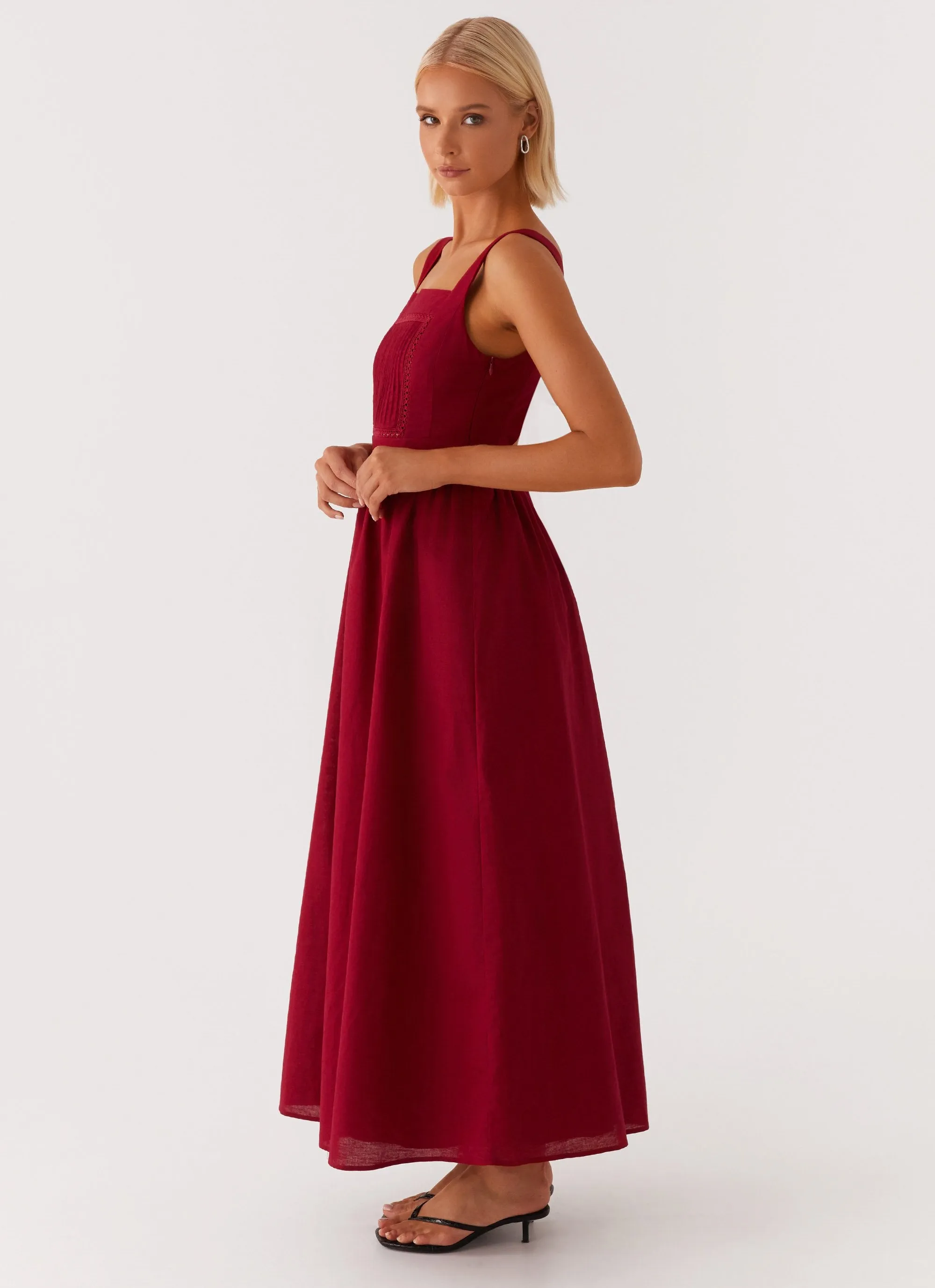Brylin Linen Midi Dress - Red sold by Peppermayo product image thumbnail 4
