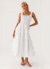 Jacintha Midi Dress - White sold by Peppermayo