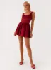 Eleanor Lace Trim Mini Dress - Red sold by Peppermayo