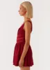 Eleanor Lace Trim Mini Dress - Red sold by Peppermayo