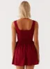 Eleanor Lace Trim Mini Dress - Red sold by Peppermayo