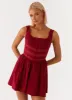 Eleanor Lace Trim Mini Dress - Red sold by Peppermayo