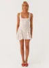 Kiva Mini Dress - Red Ditsy Floral sold by Peppermayo