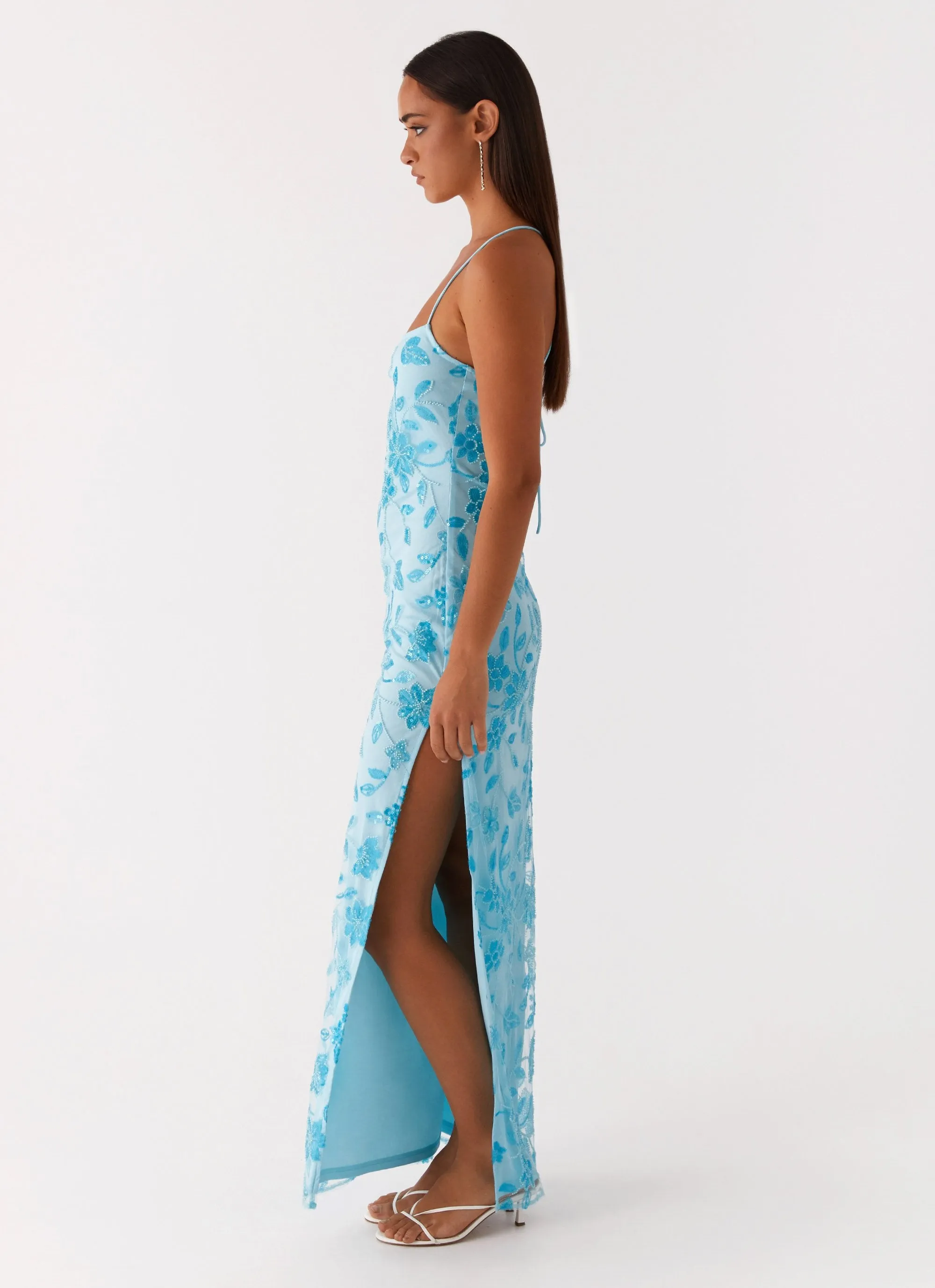 Bright Lights Beaded Maxi Dress - Blue sold by Peppermayo product image thumbnail 5