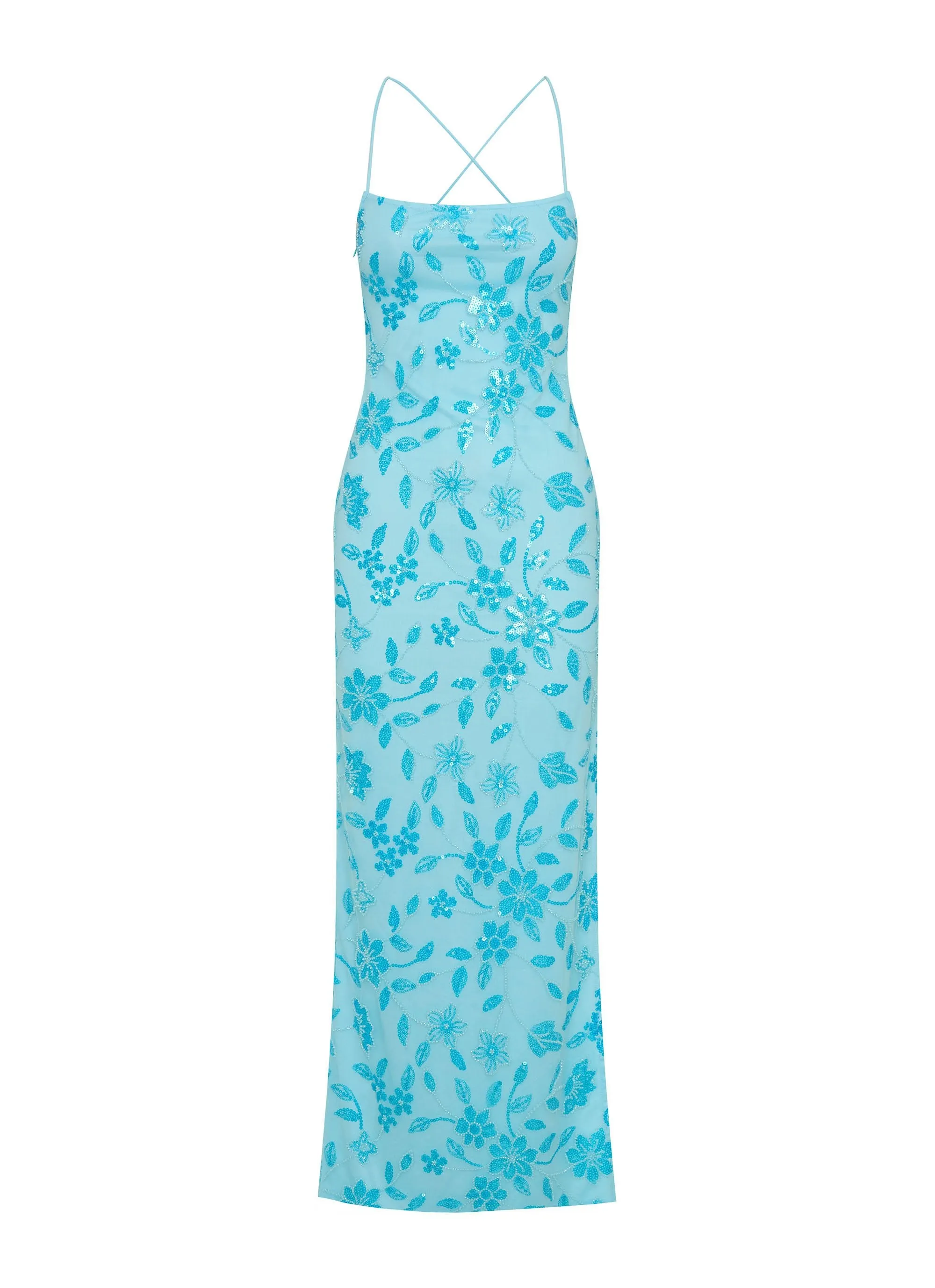 Bright Lights Beaded Maxi Dress - Blue sold by Peppermayo product image thumbnail 3
