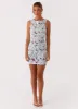 Candace Mini Dress - Blue sold by Peppermayo