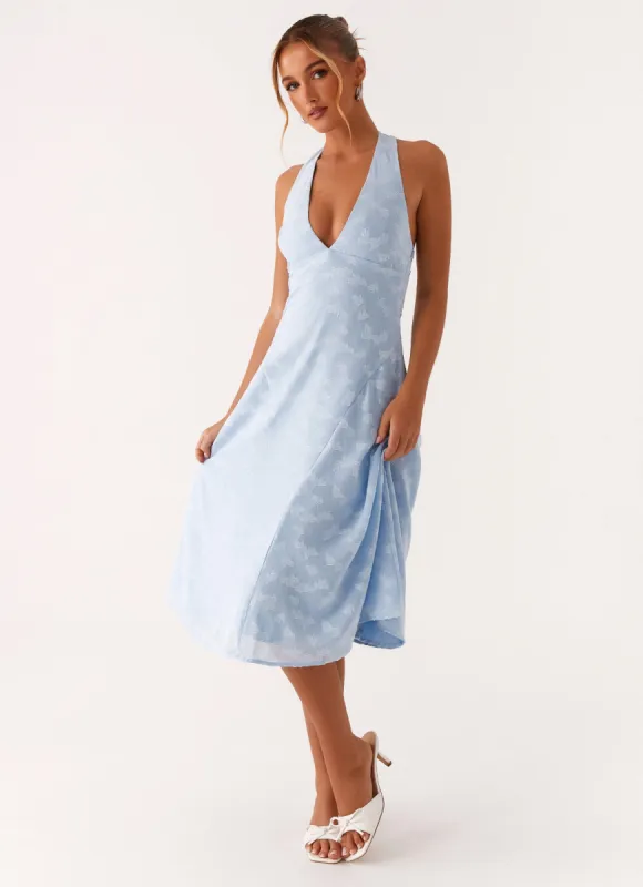 Sashi Halterneck Midi Dress - Pale Blue sold by Peppermayo