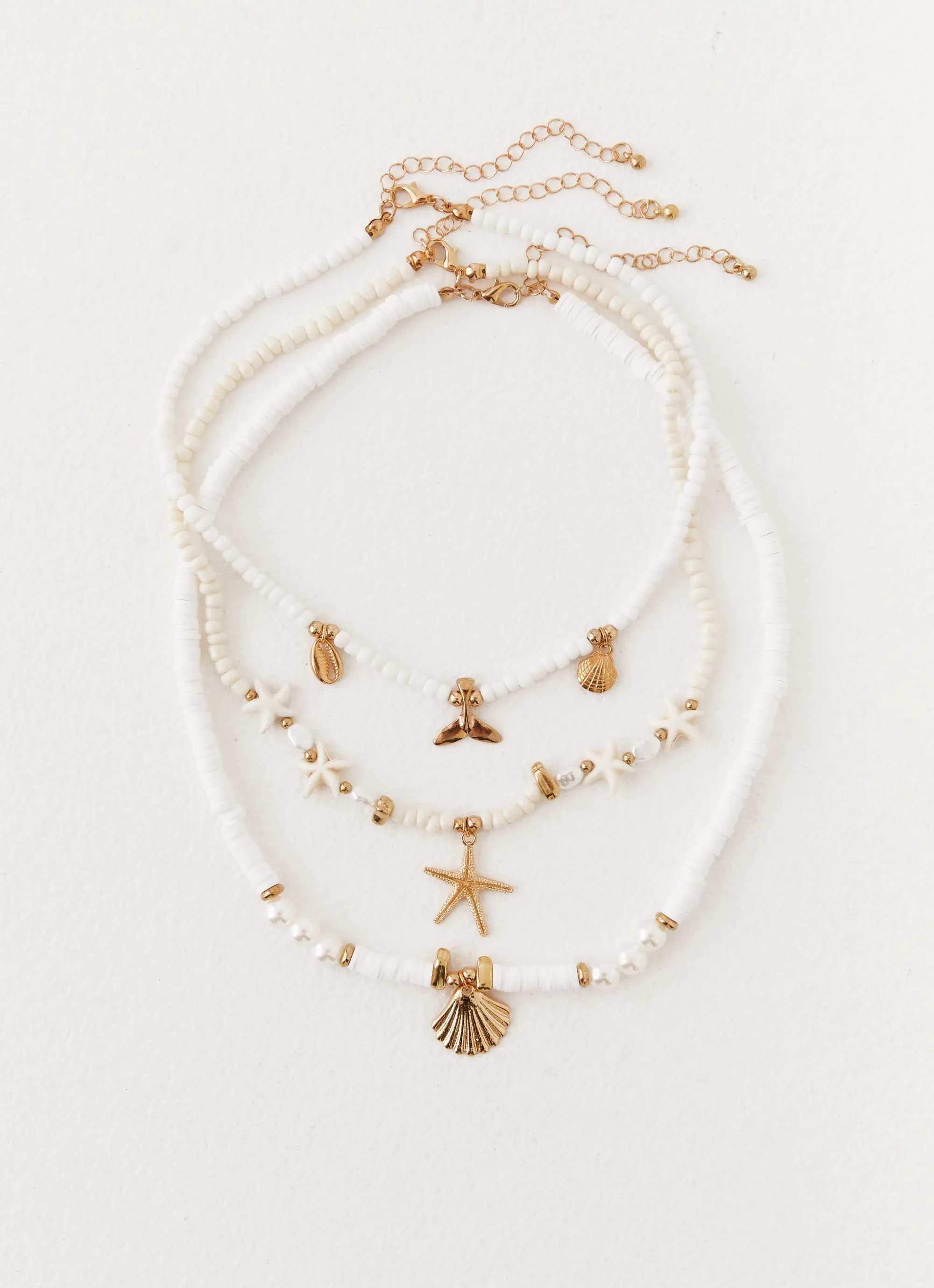 Luca Beaded Necklace - White sold by Peppermayo product image thumbnail 2