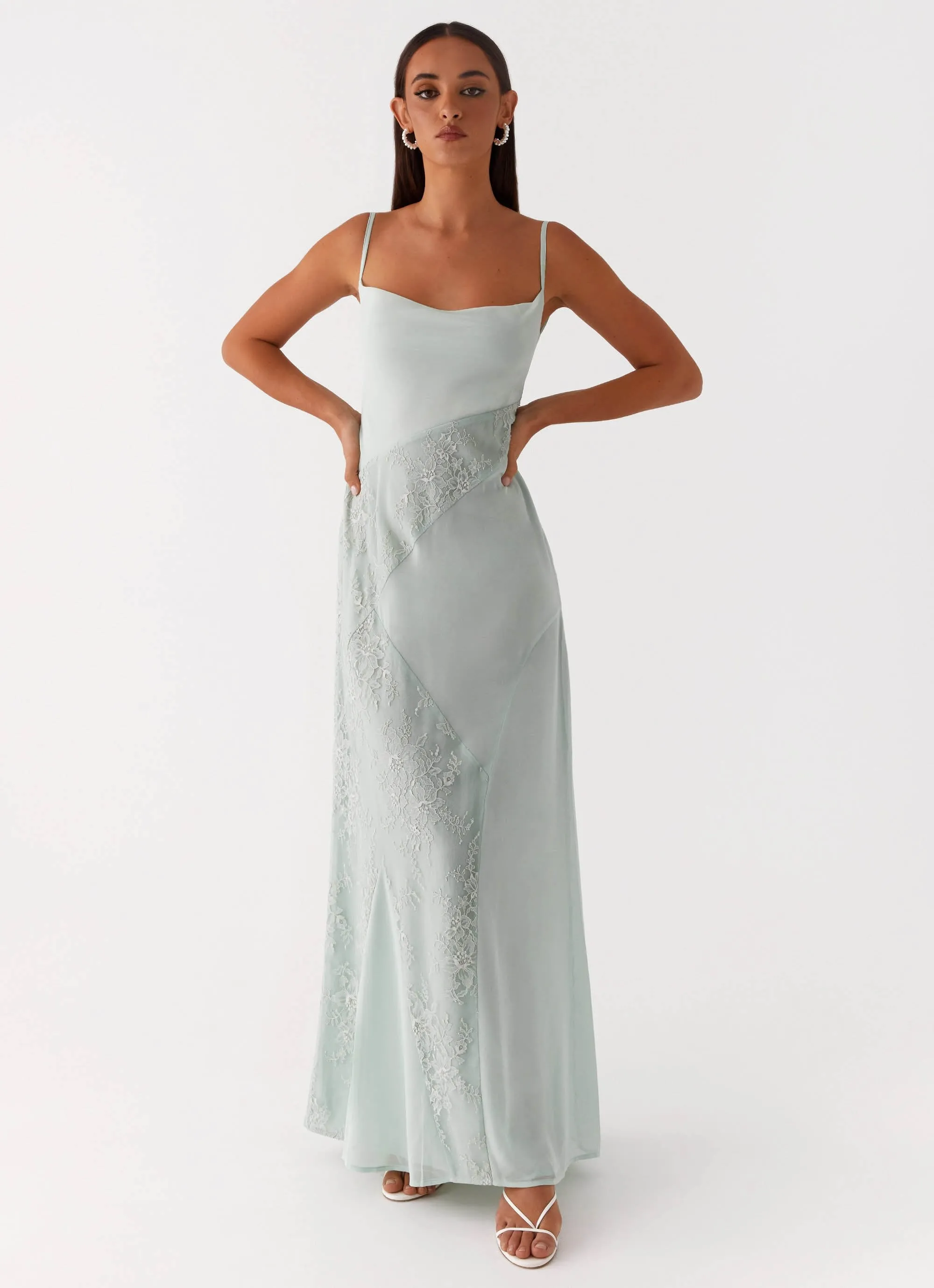Gabriana Maxi Dress - Sage sold by Peppermayo