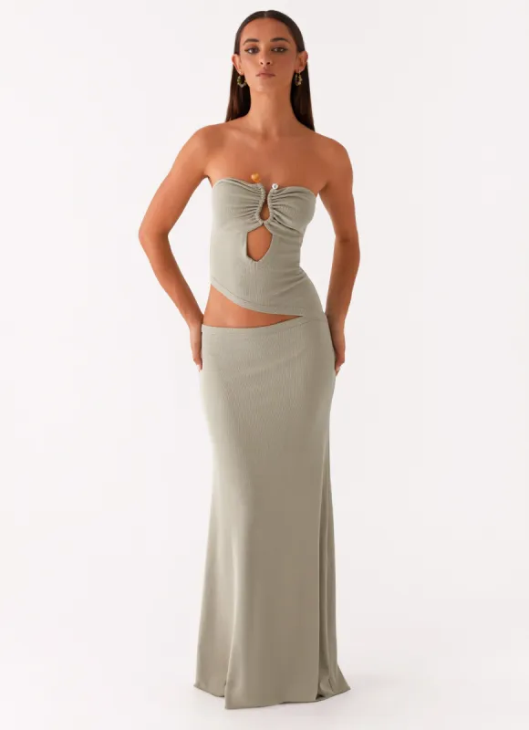 Wild Roses Maxi Dress - Sage sold by Peppermayo