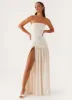 Eden Strapless Maxi Dress - Ivory sold by Peppermayo