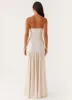 Eden Strapless Maxi Dress - Ivory sold by Peppermayo