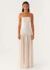 Eden Strapless Maxi Dress - Ivory sold by Peppermayo