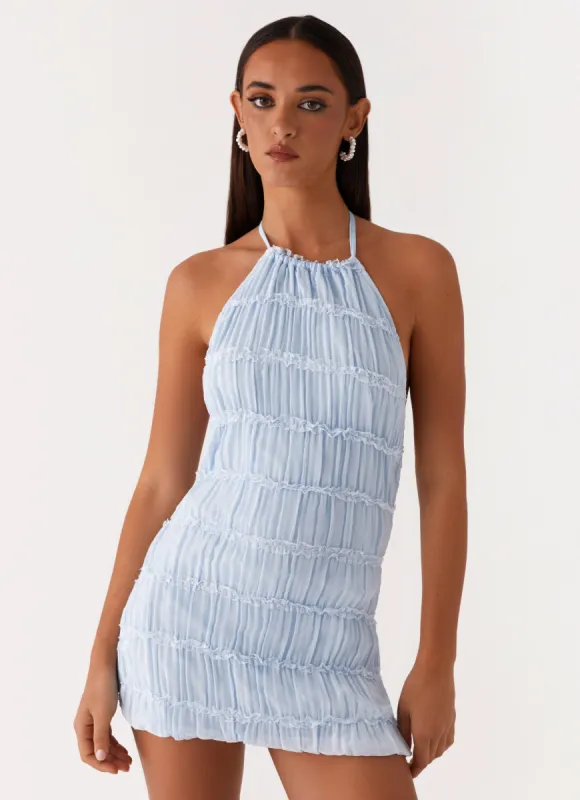 Aullie Mini Dress - Blue sold by Peppermayo