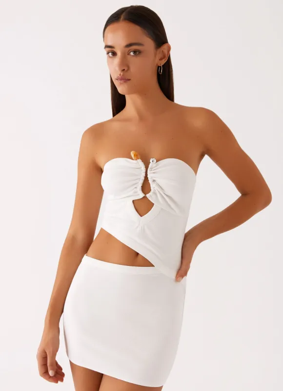 Wild Roses Mini Dress - White sold by Peppermayo