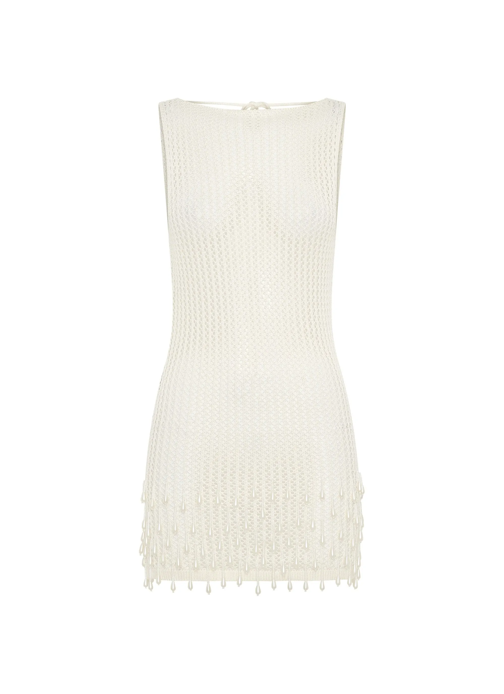 Miracle Beaded Crochet Mini Dress - Ivory sold by Peppermayo product image thumbnail 3