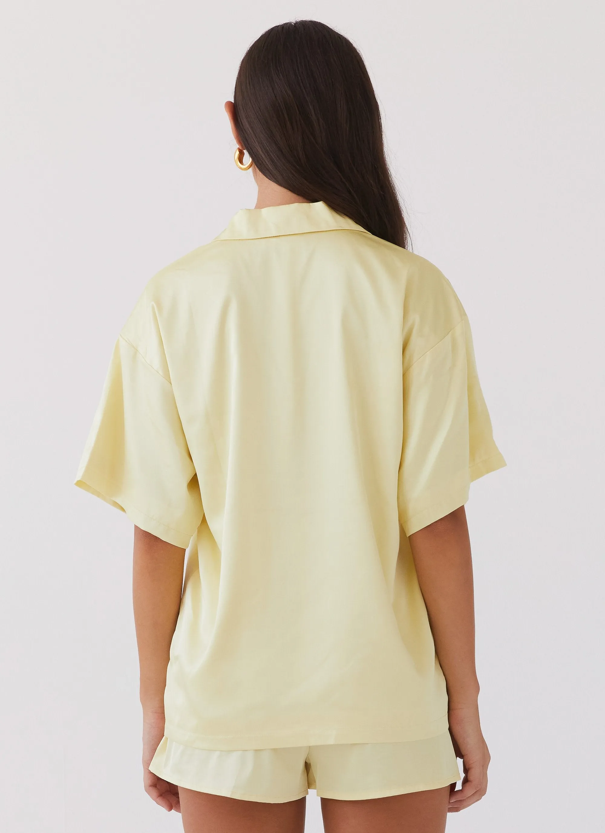 Julia Satin Oversized Shirt - Lemon sold by Peppermayo product image thumbnail 5
