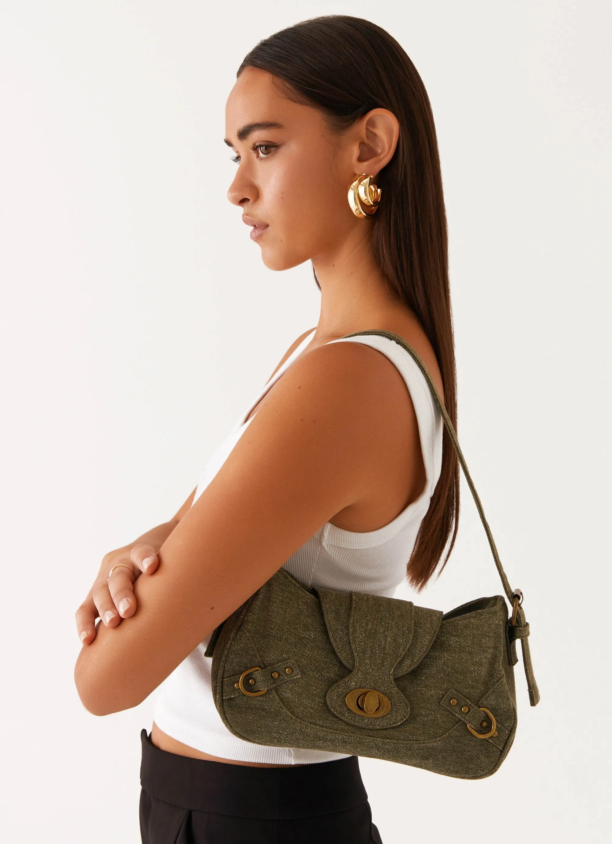 Yasmin Shoulder Bag - Khaki sold by Peppermayo